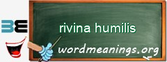 WordMeaning blackboard for rivina humilis